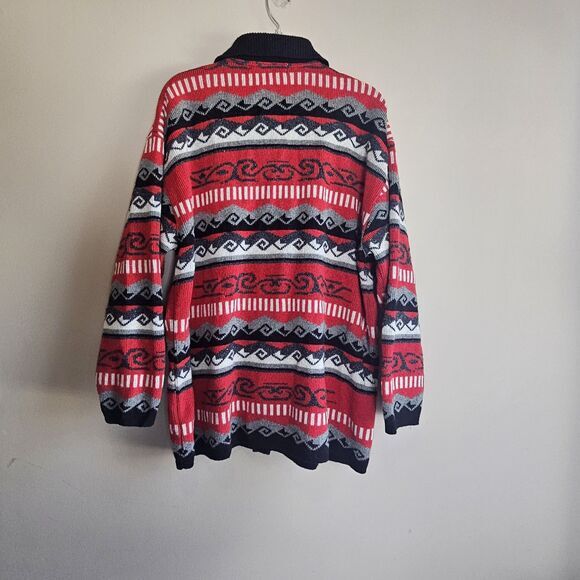 Mission Sportswear Cardigan Sweater Mens XLarge Aztec Button Up Wool Blend - Picture 7 of 9